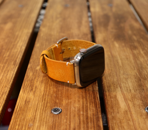 Applewatch レザーバンド プエブロレザー 本革 腕時計 革ベルト 時計ベルト アップルウォッチ 1枚目の画像