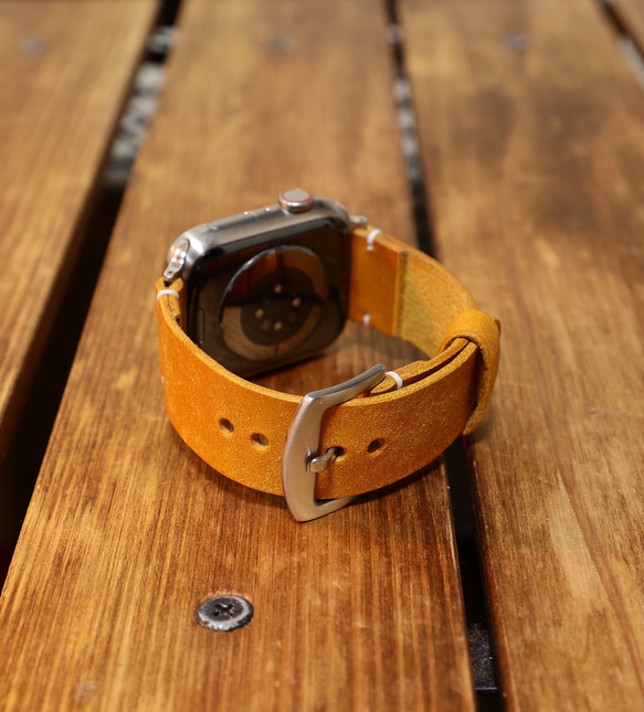 Applewatch レザーバンド プエブロレザー 本革 腕時計 革ベルト 時計ベルト アップルウォッチ 4枚目の画像