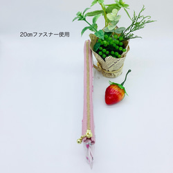 スリムペンケース☆ 春のいちご＆小花柄（ピンク） 3枚目の画像