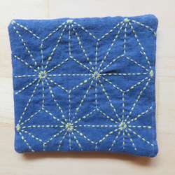 5 件組 sashiko 杯墊 第6張的照片