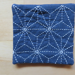 5 件組 sashiko 杯墊 第7張的照片