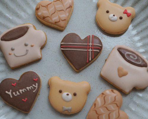 アイシングクッキー風 カフェ風アイシング4枚入り☆ネコポス送料200円♡バター不使用