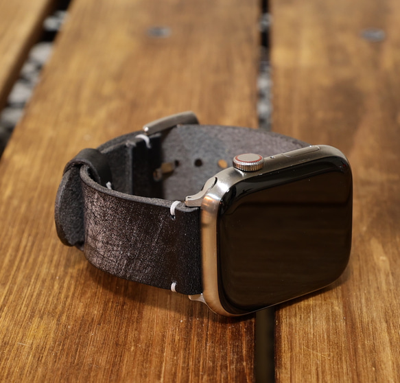 Applewatch レザーバンド ブライドルレザー 本革 時計ベルト 革ベルト 腕時計 2枚目の画像