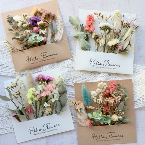 リゾートフラワー柄　カーアクセサリー　5点まとめ売り 飾れる！ナチュラルドライフラワーアソート ドライフラワー fuu 通販