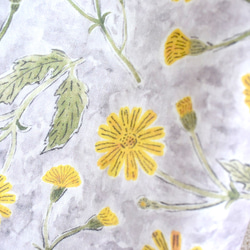 【受注制作】黄色い薬草の花 ラグワートのガーゼストール レギュラーサイズ グレー 4枚目の画像