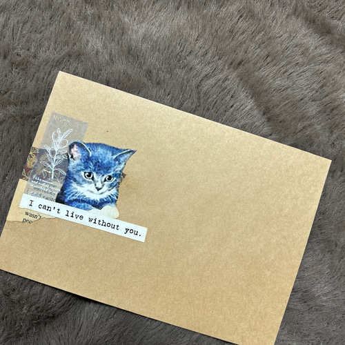 レースでオシャレヴィンテージ封筒 ワンポイントコラージュ オシャレ