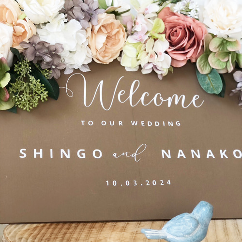 木製ボードタイプ 2枚❤️お花レース❤️横長❤️ひのき❤️ウォール