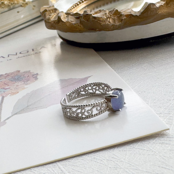 已售出 坦桑石 s925純銀戒指 蕾絲 第5張的照片