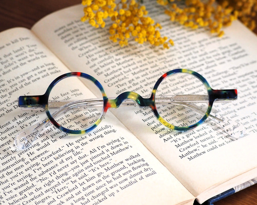 在庫限り販売終了》 文豪の小さな丸眼鏡｜マルチカラー メガネ 杏や