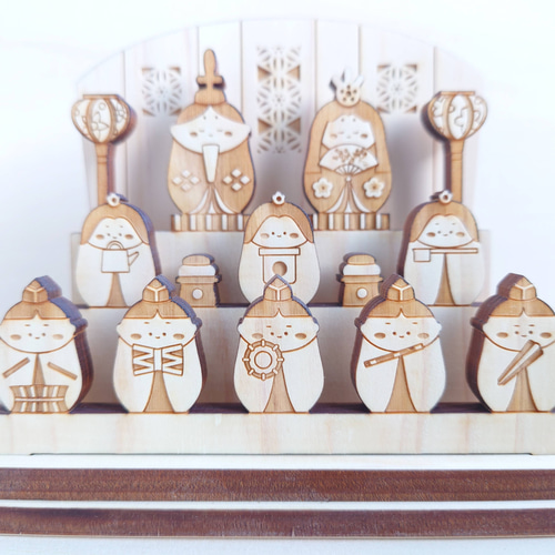 ヒノキの小さなお雛様(三段)】 お雛様 ひな人形 雛人形 ひなまつり