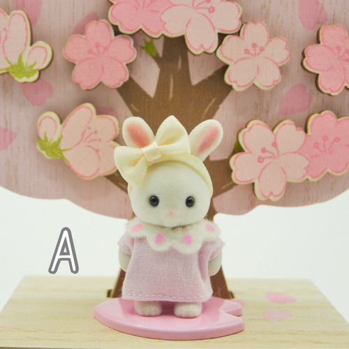シルバニアファミリー立っち赤ちゃん桜カラーお洋服とヘアバンド