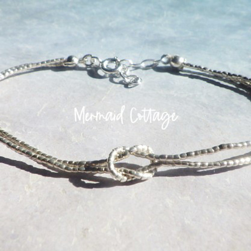 sv925 *Karen Silver double strand bracelet 極小カレンシルバーの2連 