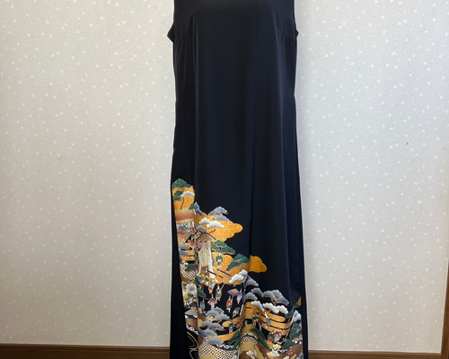 No.96留袖ドレスノースリーブロングワンピースL〜LLサイズ13号