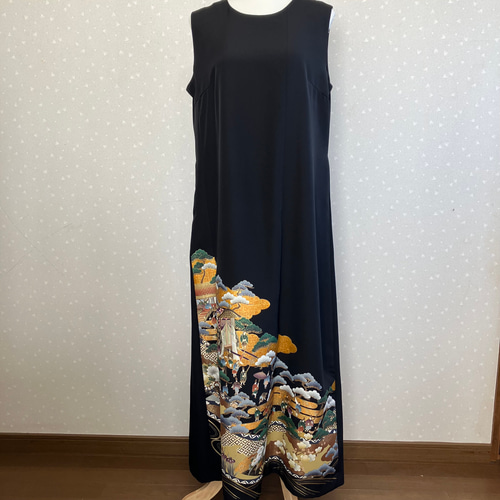 No.96留袖ドレスノースリーブロングワンピースL〜LLサイズ13号 