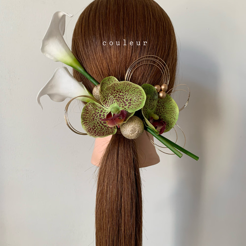 専用＊迎春2024 2色の胡蝶蘭グリーン 正月飾り(フェイク) 専用＊迎春