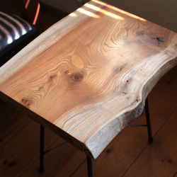 天然木 欅のアイアンサイドテーブル　コーヒーテーブル　リビングテーブル 5枚目の画像