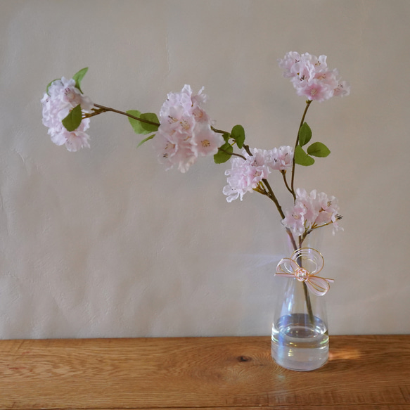 自宅でお花見 お水換え不要＊桜のウォーターアレンジ　マジカルウォーター　ひなまつり　桜ハンドメイド2024 6枚目の画像