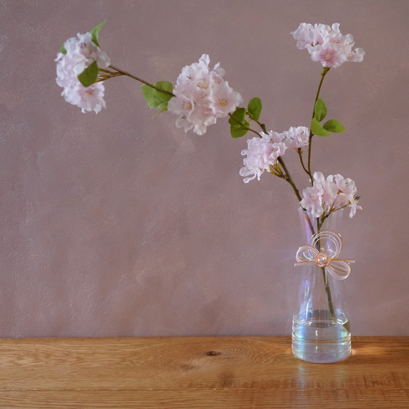 自宅でお花見 お水換え不要＊桜のウォーターアレンジ　マジカルウォーター　ひなまつり　桜ハンドメイド2024 15枚目の画像