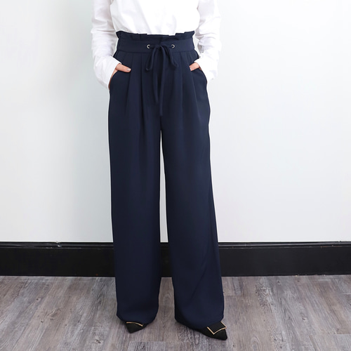 coco様専用 JUN MIKAMI リネンハイウエストパンツ ネイビー レディース  