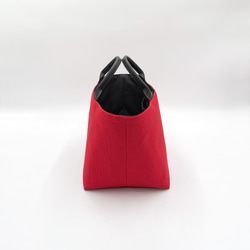 《受注制作》大人のための帆布トート【レッド×チャコールグレー】 3枚目の画像