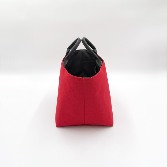 《受注制作》大人のための帆布トート【レッド×チャコールグレー】 3枚目の画像