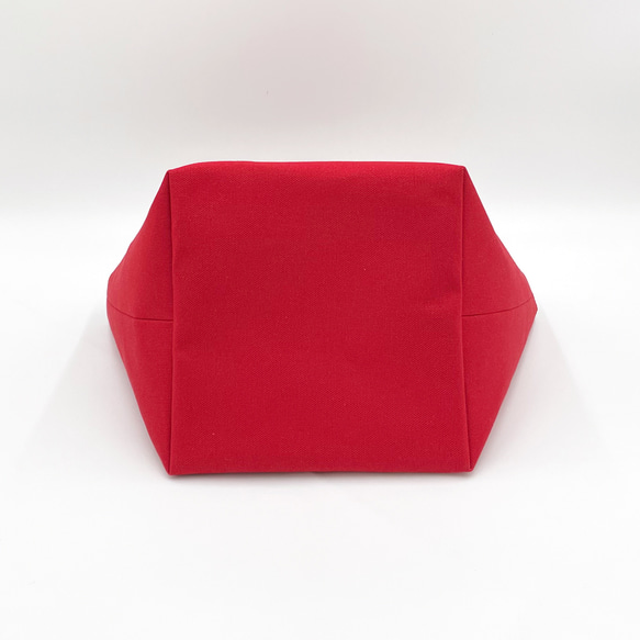 《受注制作》大人のための帆布トート【レッド×チャコールグレー】 5枚目の画像