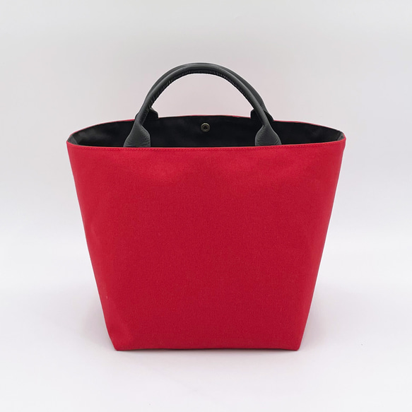 《受注制作》大人のための帆布トート【レッド×チャコールグレー】 1枚目の画像