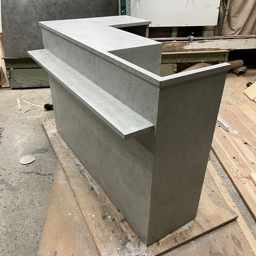 グレー受付カウンター L字型 L字型カウンター – Kagushop