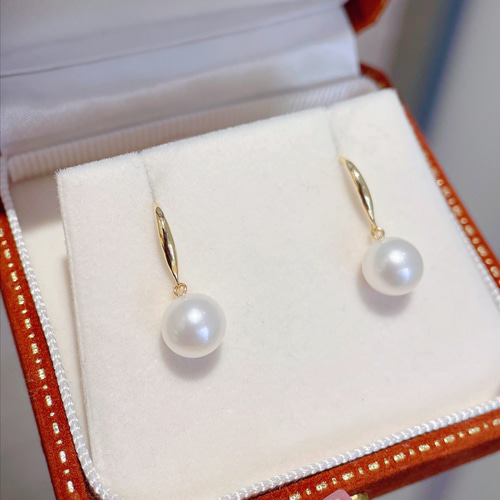 高級】淡水真珠 ピアスk18 ピアス（フック・チェーン） パール大好き  