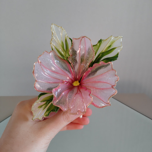 コサージュ♡ディップアート♡アメリカンフラワー♡カトレア