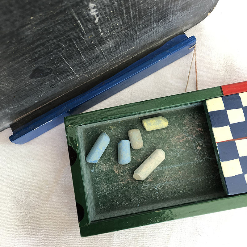 くまのミニ黒板・チョークボックスセット 木製　愉快なくまさん