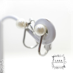 Lara 系列小巧淡水珍珠夾式耳環 de-01-la-55 第3張的照片