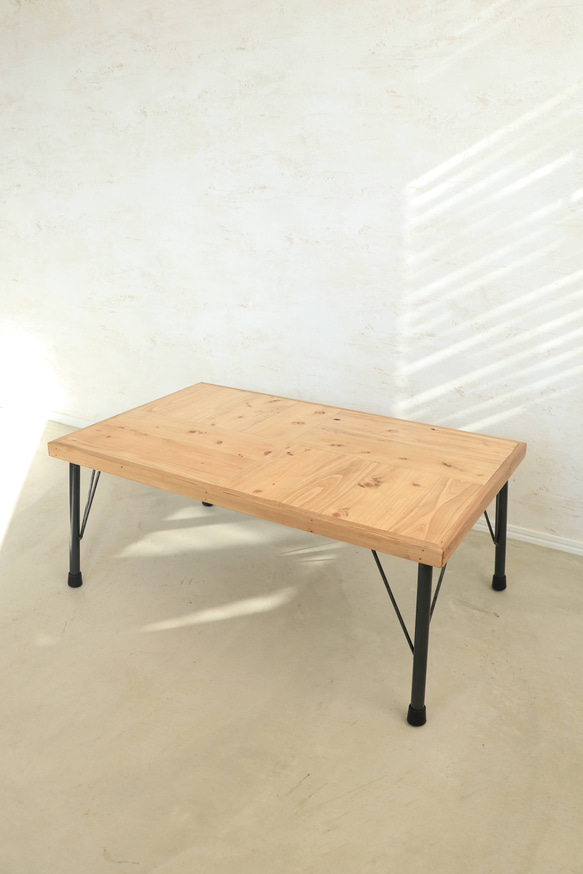 チェッカーデザインテーブル　W800×D500  リビングテーブル　カフェテーブル　ローテーブル　センターテーブル 10枚目の画像