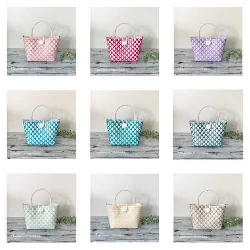 プラかごバッグ Sサイズ パステル ピンク 2way プラカゴ