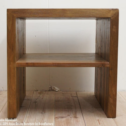 オールドチーク材 無垢材◾️大型サイズ 作業台/ ディスプレイ台 チーク無垢材ディスプレイラック[ナチュラルホワイト] 陳列棚 陳列台