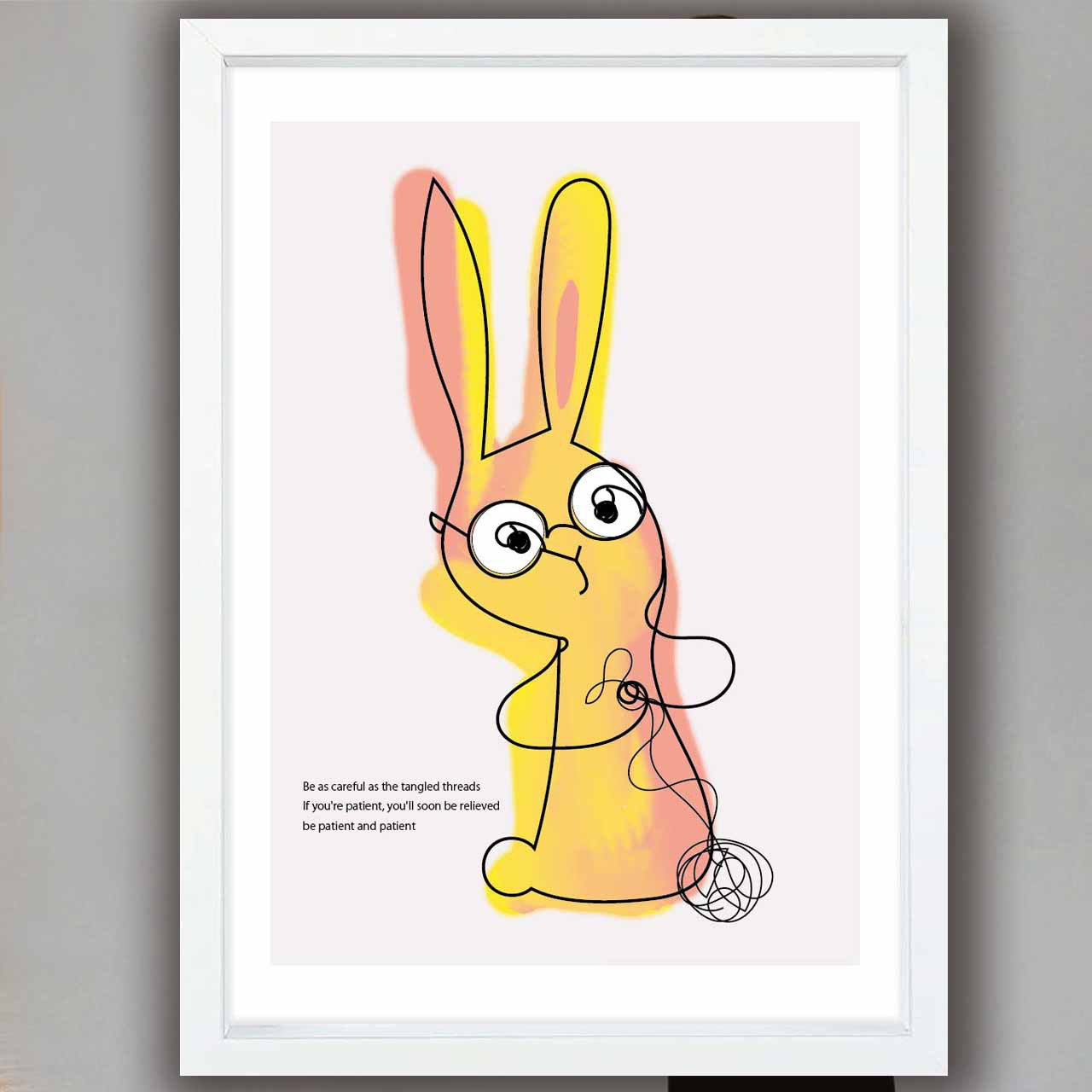 もつれた糸　うさぎ　イラスト　ポスター　A4 A3 A2 A1　アート  　アートポスター　seiで検索新着順　2341