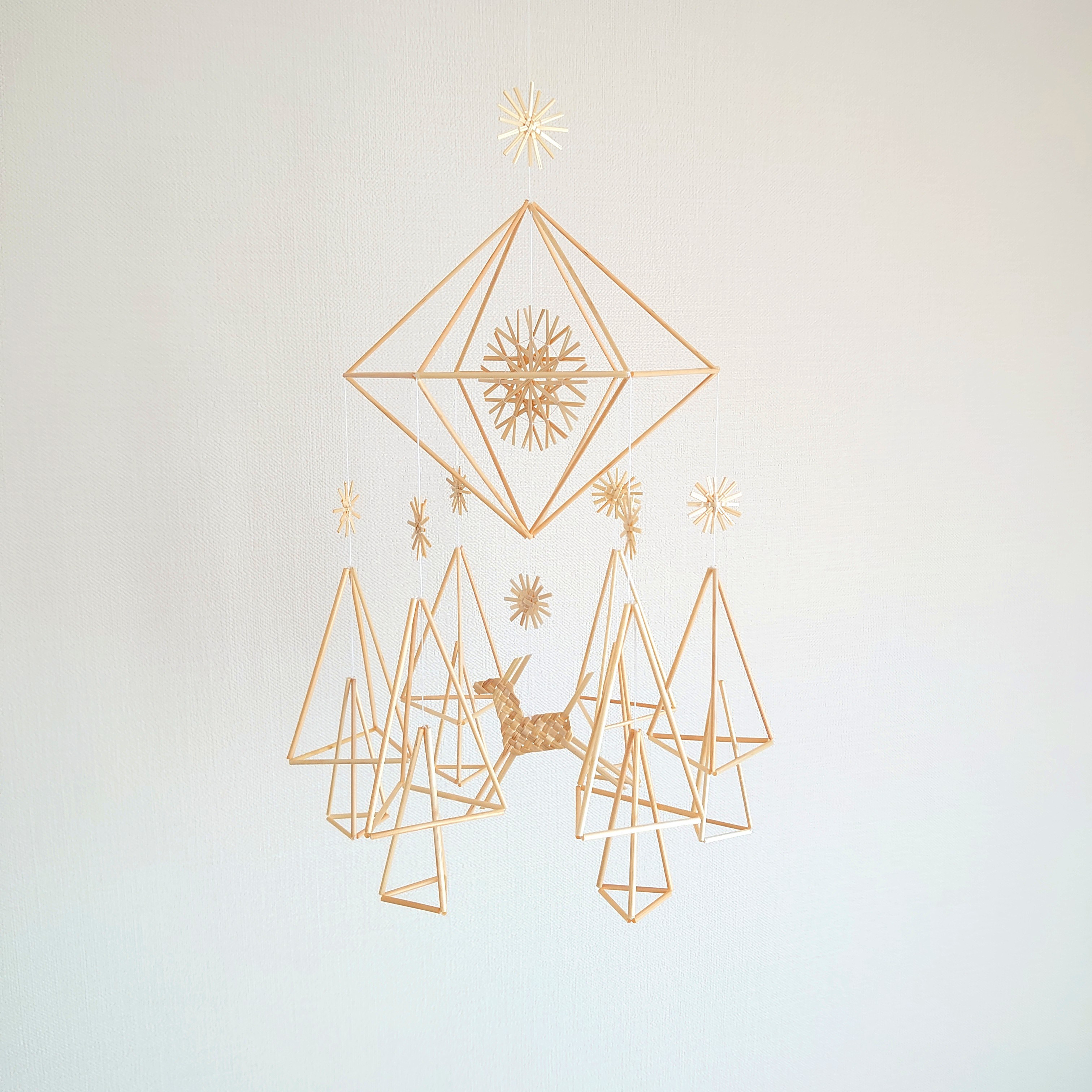 ヒンメリ＊森のあしおと①　国産麦わら 北欧 インテリア 雑貨　ソダス