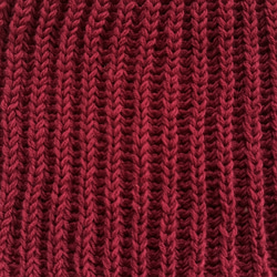 イギリスゴム編みのスヌード＊濃赤 3枚目の画像