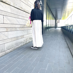 ＜バイカラー＞大人可愛いジャンパースカート　Black✖️natural　linen 2枚目の画像