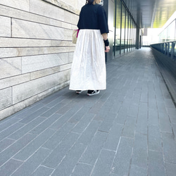 ＜バイカラー＞大人可愛いジャンパースカート　Black✖️natural　linen 8枚目の画像