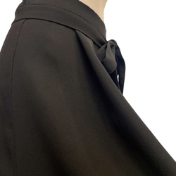 アクセントカラースカート フォーマル 着物リメイク ウエストゴム 和柄 調整付 フリーサイズ 黒 B60110 6枚目の画像