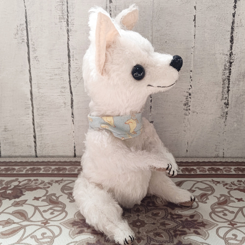 ハンドメイド テディベア デディわんこ デディチワワ ホワイト