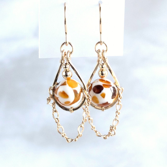 14kgf エレガントティアドロップフープピアス