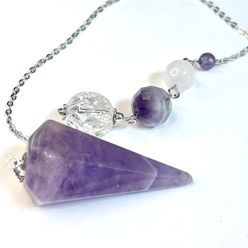 ☆限定NEW☆愛の守護石♡【アメジスト『紫水晶』6面カットペンデュラム】