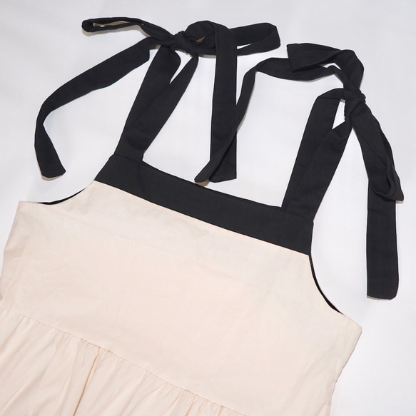 Ribbon Strap Tiered Cami-Onepiece (off white) ロング丈ワンピース ホワイト 6枚目の画像