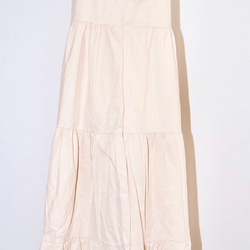 Ribbon Strap Tiered Cami-Onepiece (off white) ロング丈ワンピース ホワイト 9枚目の画像
