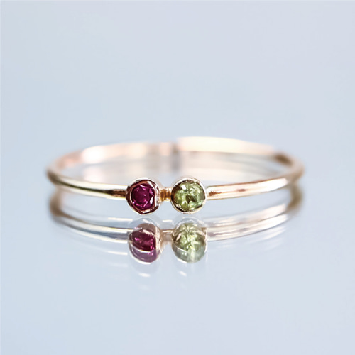 14kgf 2粒選べる天然石・誕生石リング／ベビーリング アレルギー対応