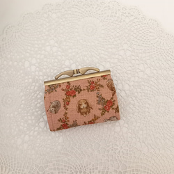 『ミニ財布』うさぎさん♡お花の小さい財布小物入れ　ピンク系　B 2枚目の画像
