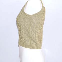 Cable Knit Camisole (green tea) キャミソール グリーン 緑 カジュアル 7枚目の画像