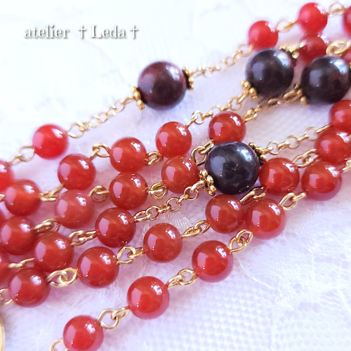 ☆カーネリアン＆ブラッドストーン ロザリオ☆ ~Carnelian